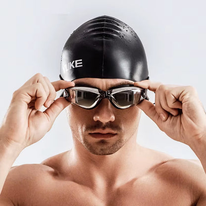 2019 Men Swimming Shorts Waterproof Competition Swim Equipment Goggles with Ear-Plug Cap Case Trunks Briefs Swimwear Half Pants